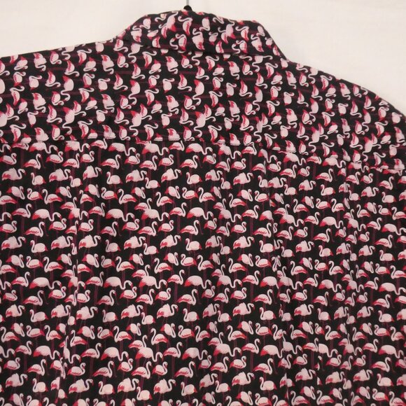 SOUL OF LONDON | XL - extra large | Vibrant Pink Flamingo Pattern Button-Up Top - Picture 10 of 14